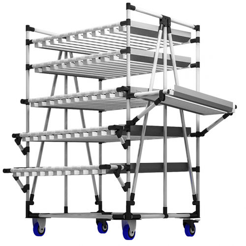 Sistema de estanterías para depósito de almacenamiento - Scaglia Indeva - con tablas / móvil / para cargas pesadas