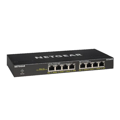Conmutador Ethernet no administrable - GS308PP - NETGEAR - 8 puertos / Gigabit Ethernet / de oficina