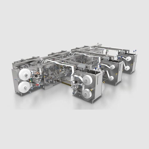Línea de embalaje para la industria farmacéutica - MDC300 - OPTIMA packaging group GmbH - para apósitos / totalmente automática / compacta