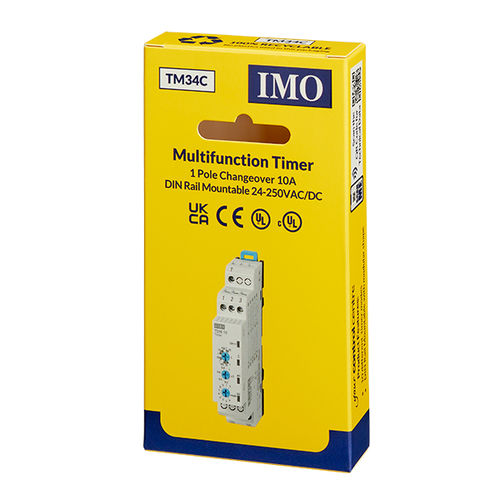 Temporizador multifunción - TM34C - IMO Precision Controls Limited - electrónico / con retardo de atracción / en riel DIN