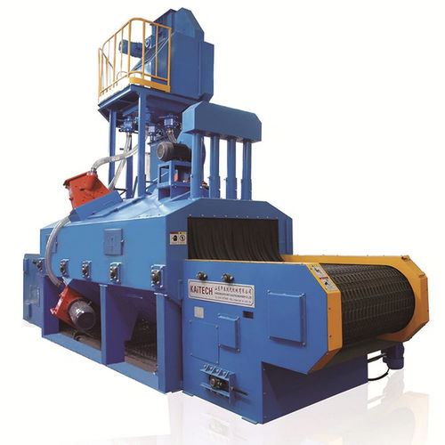 Granalladora con transportador de cinta de rejillas - QWD  - Shandong Kaitai Shot Blasting Machinery Share Co., - para limpieza de superficies / de moldeo