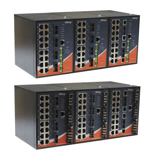Conmutador Ethernet administrable - IGS-P9164 series - Oring Industrial Networking Corp. - 20 puertos / gigabit / en riel DIN