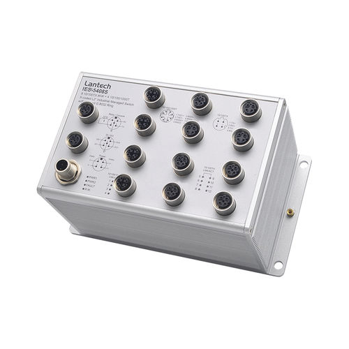 Conmutador Ethernet administrable - IES-5408S series - Lantech Communications Europe GmbH - 12 puertos / gigabit / en riel DIN