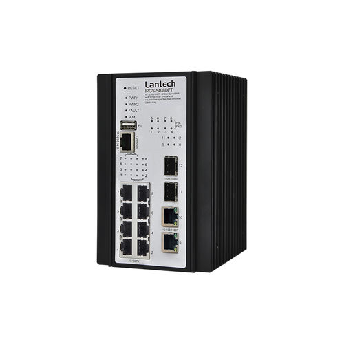 Conmutador Ethernet administrable - IPGS-5408DFT-PT series - Lantech Communications Europe GmbH - 12 puertos / gigabit / en riel DIN