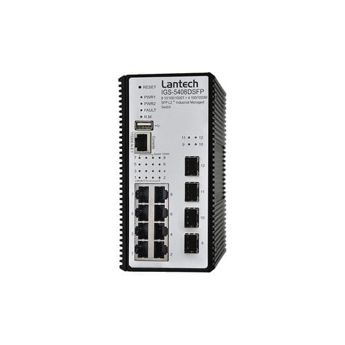 Conmutador Ethernet administrable - IGS-5408DSFP series - Lantech Communications Europe GmbH - 12 puertos / gigabit / en riel DIN