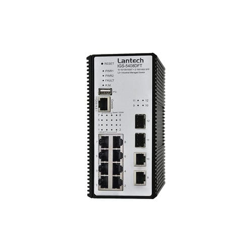 Conmutador Ethernet administrable - IGS-5408DFT series - Lantech Communications Europe GmbH - 12 puertos / gigabit / en riel DIN