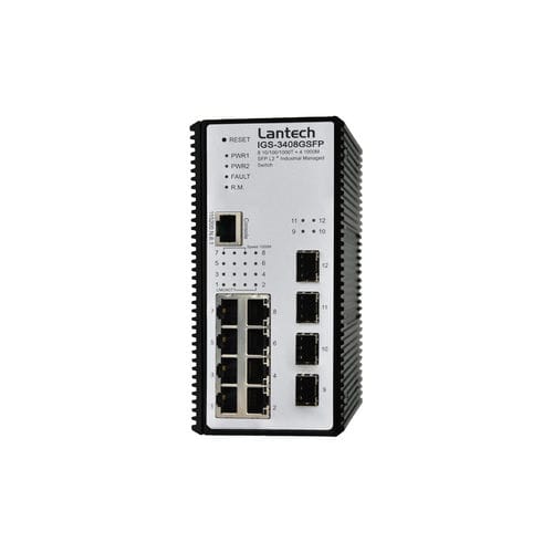 Conmutador Ethernet administrable - IGS-3208GSFP series - Lantech Communications Europe GmbH - 10 puertos / en riel DIN / de pared