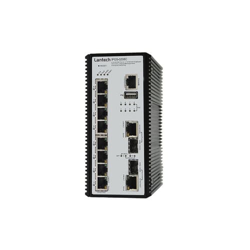 Conmutador Ethernet administrable - IPGS-3208C series - Lantech Communications Europe GmbH - 10 puertos / gigabit / en riel DIN