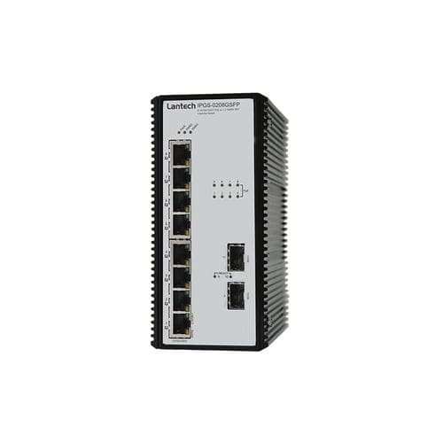 Conmutador Ethernet no administrable - IPGS-0208GSFP series - Lantech Communications Europe GmbH - 10 puertos / gigabit / en riel DIN