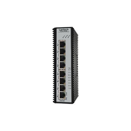 Conmutador Ethernet no administrable - IPGS-0008B series - Lantech Communications Europe GmbH - 8 puertos / con enlace inalámbrico / en riel DIN