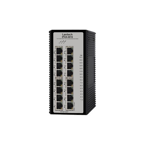 Conmutador Ethernet no administrable - IPGS-0016 series - Lantech Communications Europe GmbH - 16 puertos / con enlace inalámbrico / en riel DIN