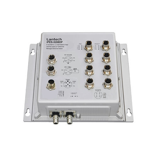 Conmutador Ethernet administrable - I(P)ES-5208DF - Lantech Communications Europe GmbH - 10 puertos / PoE / EN50155