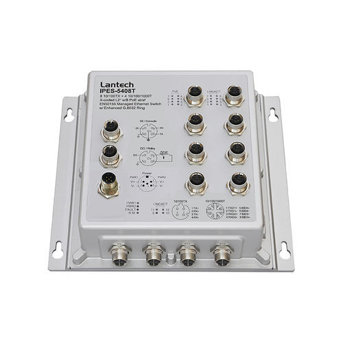 Conmutador Ethernet administrable - I(P)ES-5408T - Lantech Communications Europe GmbH - 12 puertos / PoE / EN50155