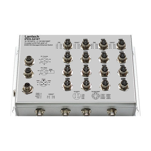 Conmutador Ethernet administrable - I(P)ES-5416T series - Lantech Communications Europe GmbH - 16 puertos / PoE / EN50155