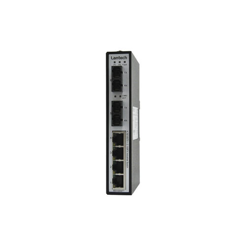 Conmutador Ethernet no administrable - IES-0204FT series - Lantech Communications Europe GmbH - 6 puertos / en riel DIN / de pared