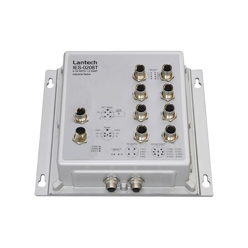Conmutador Ethernet no administrable - IES-0208T series - Lantech Communications Europe GmbH - 10 puertos / gigabit / en riel DIN