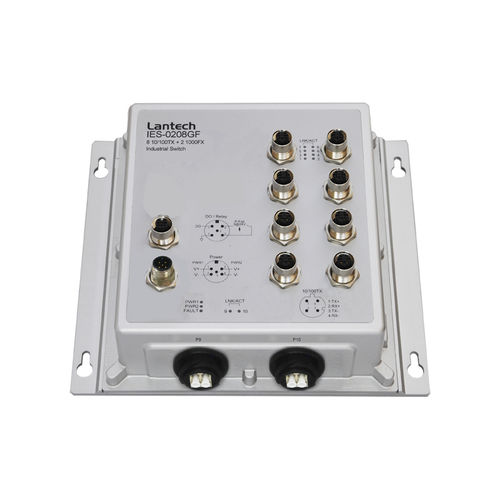 Conmutador Ethernet no administrable - IES-0208GF series - Lantech Communications Europe GmbH - 10 puertos / gigabit / en riel DIN