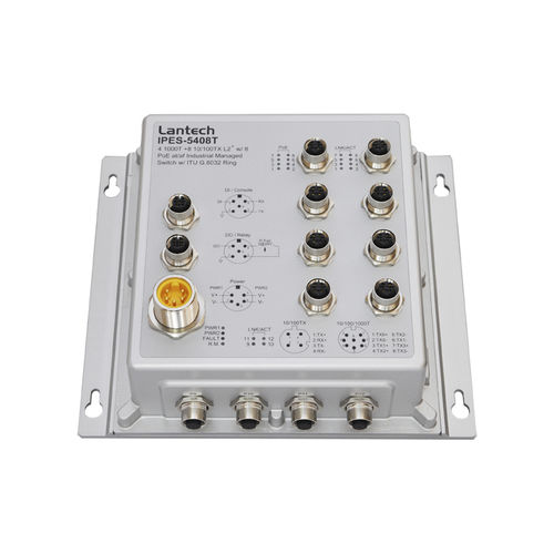 Conmutador Ethernet administrable - IPES-5408T series - Lantech Communications Europe GmbH - 12 puertos / gigabit / con enlace inalámbrico