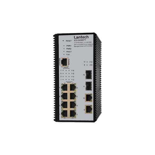 Conmutador Ethernet administrable - IES-5408DFT series - Lantech Communications Europe GmbH - 12 puertos / gigabit / de nivel 2