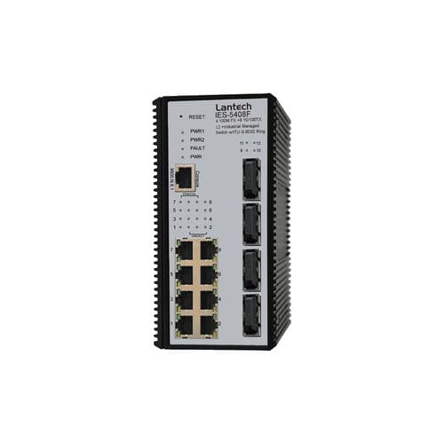 Conmutador Ethernet administrable - IGS-5408DFT-PT series - Lantech Communications Europe GmbH - 12 puertos / 10/100BaseT(X) / gigabit
