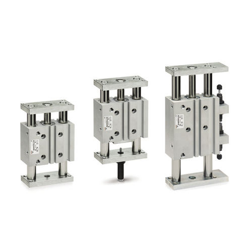 Cilindro con guiados integrados - QCTF, QCBF series - CAMOZZI AUTOMATION - neumático / de pistón magnético / de doble efecto