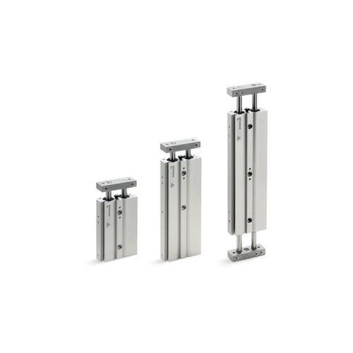Cilindro con guiados integrados - QX series - CAMOZZI AUTOMATION - neumático / con pistón doble / de doble efecto
