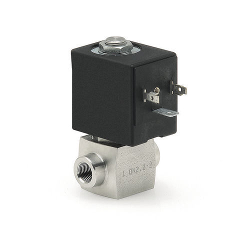 Electroválvula de acero inoxidable - CFB series - CAMOZZI AUTOMATION - de acción directa / de 3 vías / NC