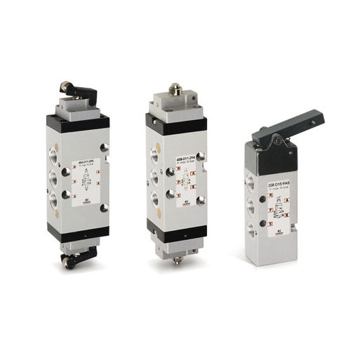Distribuidor neumático de cajón - 3, 4 series - CAMOZZI AUTOMATION - con control mecánico / de 3/2 vías / de 5/2 vías