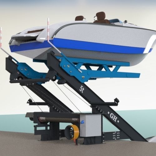 Sistema de lanzamiento al agua para buque - GH Cranes & Components