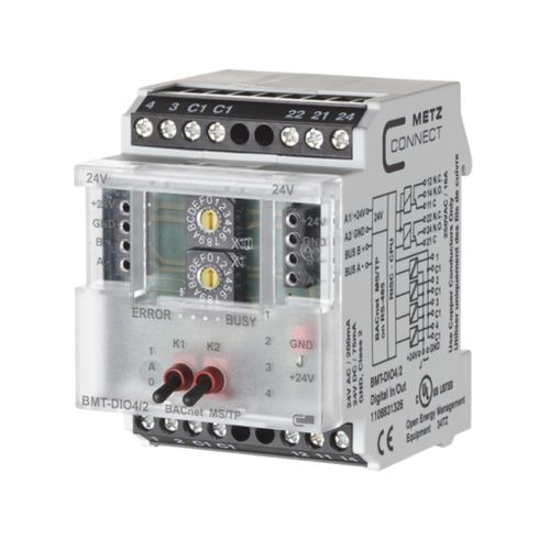 Módulo E/S digital - BMT-DIO4/2 BACnet MS/TP - METZ CONNECT - BACnet / con salida de relé / 4 entradas digitales
