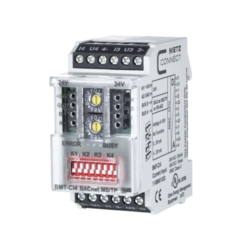 Módulo E/S digital - BMT-CI4 BACnet MS/TP - METZ CONNECT - BACnet / con 4 entradas analógicas / en riel DIN