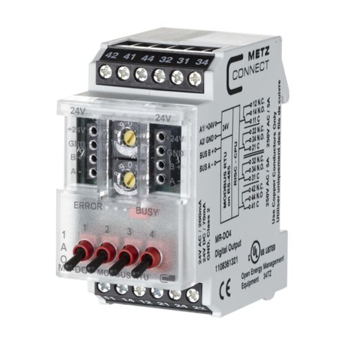 Módulo de E/S digital - MR-DO4 Modbus RTU - METZ CONNECT - Modbus RTU / con 4 salidas digitales / en riel DIN