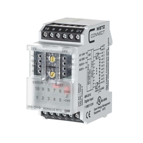 Módulo de E/S digital - MR-DI10 Modbus RTU - METZ CONNECT - Modbus RTU / multivías / en riel DIN