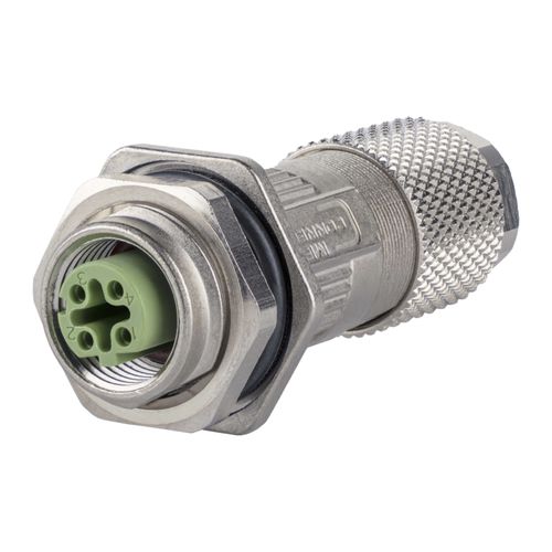Conector de datos - MMF891A115-0001 - METZ CONNECT - M12 con codificación D / de zinc moldeado a presión / para aplicaciones ferroviarias