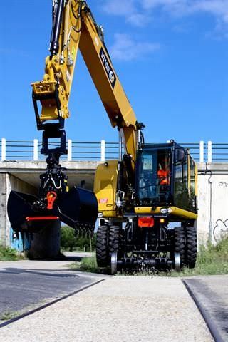 Excavadora intermedia - 22TRR  - UNAC - con neumáticos / Tier 3 / para obra de construcción