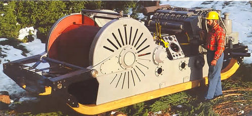 Cabrestante con motor térmico - W-200 - Wyssen Seilbahnen AG - montado en trineo