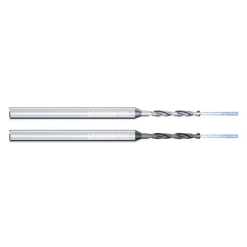 Broca monobloque - CrazyDrill Cool - Mikron Group - para materiales no ferrosos / de carburo / para orificios profundos