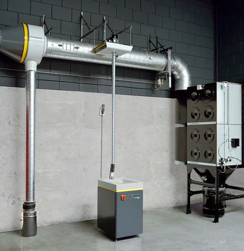 Extractor de humo móvil - SHIELD fire - PLYMOVENT - de soldadura / con brazos de extracción múltiples