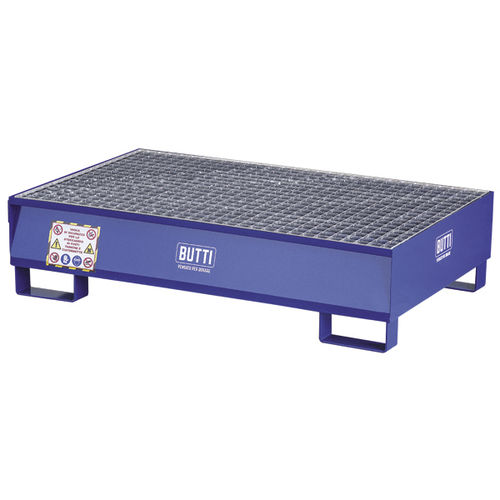 Cubeta de retención de 2 bidones - 822E - BUTTI - de acero / con rejilla galvanizada / con rejilla amovible