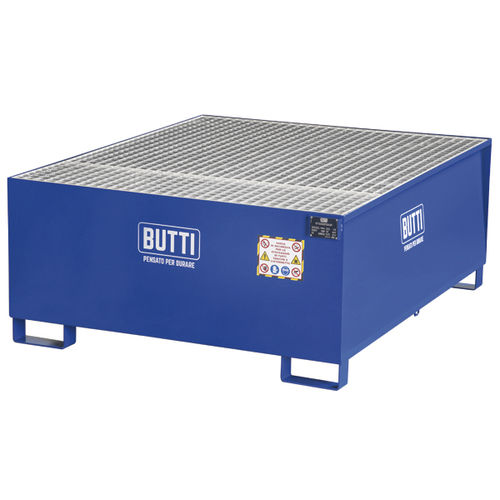 Cubeta de retención para contenedor IBC - 826STQ - BUTTI - de acero / con rejilla galvanizada / con rejilla amovible