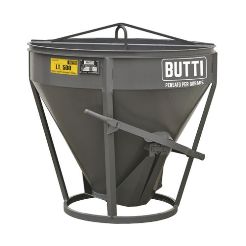 Cubo para hormigón cónico - 207U - BUTTI - de fondo abrible / de descarga central