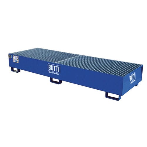 Cubeta de retención de 4 bidones - 8080V4F - BUTTI - de acero / con rejilla galvanizada / con rejilla amovible