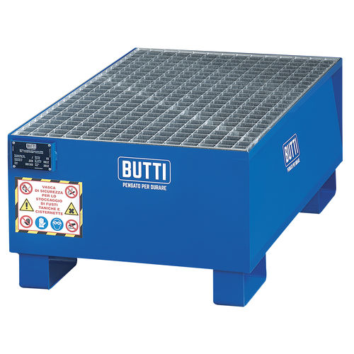 Cubeta de retención de 1 bidón - 801VG - BUTTI - de acero / con rejilla galvanizada