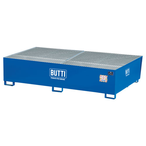 Cubeta de retención para estantería - 8080V6C - BUTTI - de acero / con rejilla galvanizada