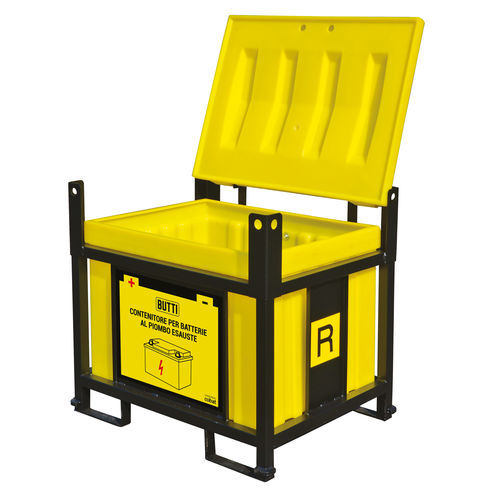 Cajón de polipropileno - 98CNT250P - BUTTI - de metal / para el almacenamiento de baterías usadas / con tapa