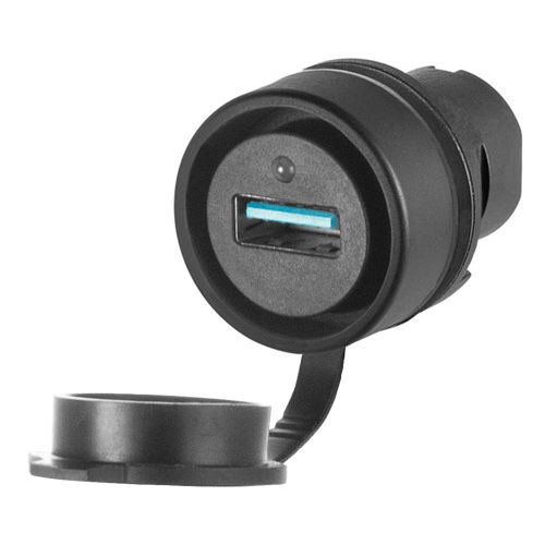 Conector eléctrico enchufe - 020PUSB - New Elfin - de alimentación eléctrica / USB / redondo