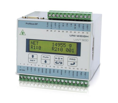 Transmisor de peso con salida analógica - UWT 600 - Pavone sistemi - Modbus RTU / montado sobre carril DIN