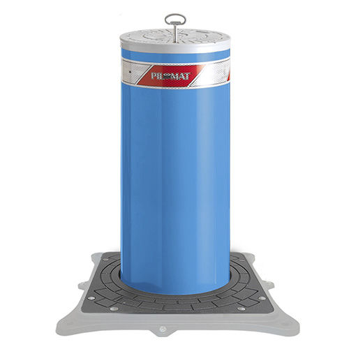 Bolardo retráctil semiautomático - 275/P 600SA - PILOMAT - neumático / de acero inoxidable / para áreas peatonales