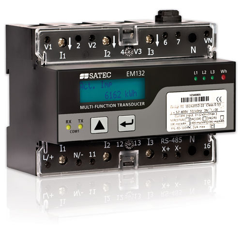 Dispositivo de medición de potencia contador eléctrico - EM132 - SATEC - frecuencímetro / multímetro / digital