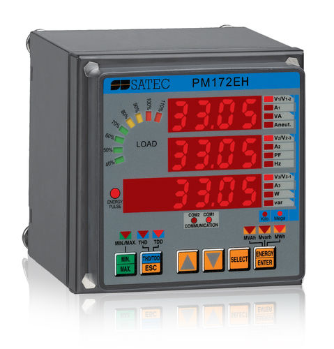 Contador de energía eléctrica trifásico - PM172EH - SATEC - para montaje sobre panel / 50 Hz / digital